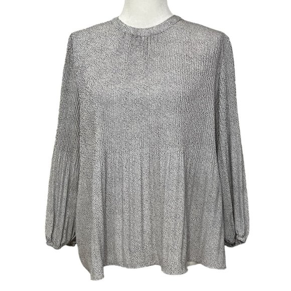 Adrianna Papell Tops - Adrianna Papell Women's Top Polka Dot Long Sleeve Size Small Relax Blouse Pleat